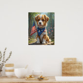 Schattigee honden vierde juli poster (Keuken)