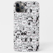 Schattigee Honden Zwart-Wit Dierenpatroon Line Art Case-Mate iPhone Case (Achterkant)