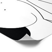 Schattigee honden: zwarte, witte cartoon. poster (Hoek)