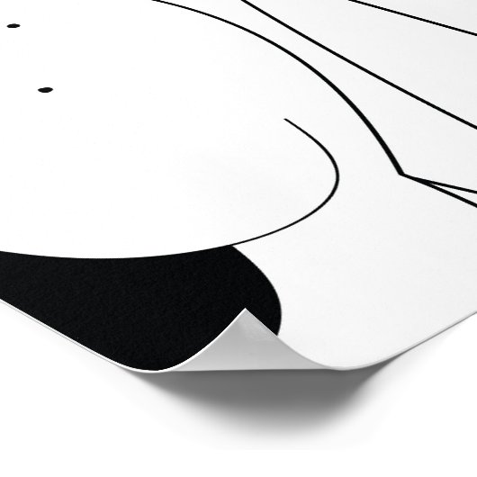 Schattigee honden: zwarte, witte cartoon. poster (Hoek)