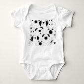 Schattigee honden: zwarte, witte cartoon. romper (Voorkant)