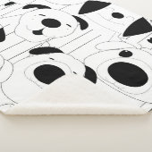 Schattigee honden: zwarte, witte cartoon. sherpa deken (3/4)