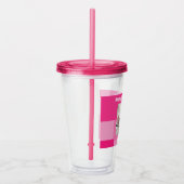 Schattigee hondenfoto 5e verjaardag roze acryl drinkbeker (Rechts)