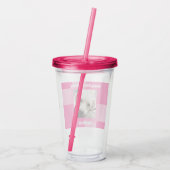 Schattigee hondenfoto 5e verjaardag roze acryl drinkbeker (Achterkant)