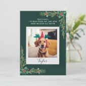 Schattigee Hondenfoto Custom Christmas Feestdagenkaart (Staand voorkant)