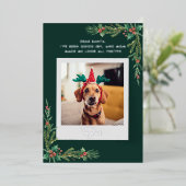 Schattigee Hondenfoto Custom Christmas Folie Feestdagenkaart (Staand Voorkant)