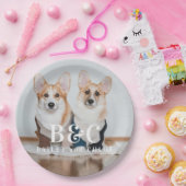 Schattigee hondenfoto met naam papieren bordje (Feest)