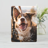 Schattigee hondenfoto Modern Christmas Feestdagenkaart (Staand voorkant)