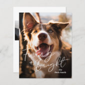 Schattigee Hondenfoto Moderne Kerst Kaart (Voorkant / Achterkant)