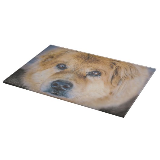 Schattigee hondenfoto snijplank (Hoek)