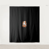 Schattigee hondengeest met pompoen Herfst esthetis Wandkleed (Voorkant)