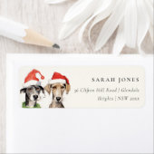 Schattigee hondenharige en heldere kersttoespraak etiket (Insitu)