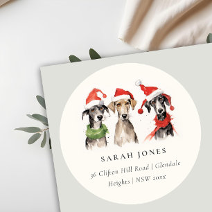 Schattigee hondenharige en heldere kersttoespraak ronde sticker