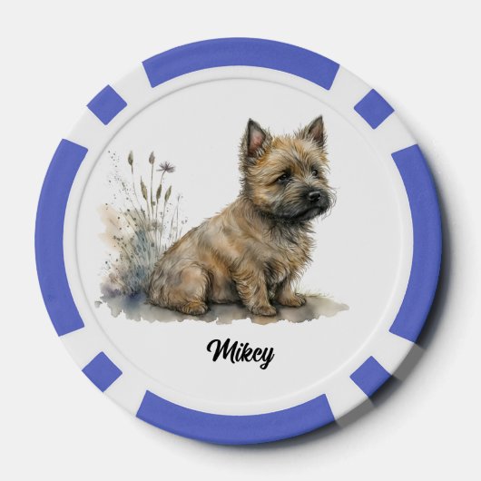 Schattigee hondenillustratie - Cairn Terrier Poker Chips (Achterkant)