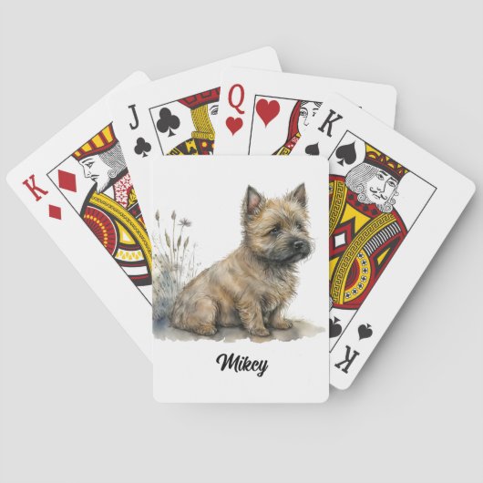 Schattigee hondenillustratie - Cairn Terrier Pokerkaarten (Achterkant)
