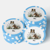 Schattigee hondenillustratie - Collie Poker Chips (Opstapeling)