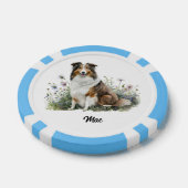 Schattigee hondenillustratie - Collie Poker Chips (Enkel)