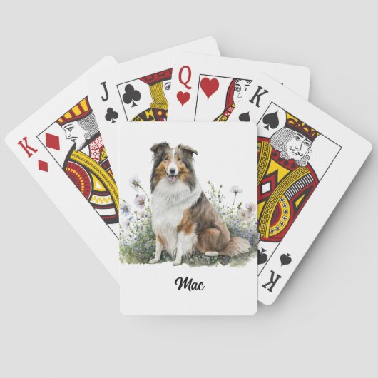 Schattigee hondenillustratie - Collie Pokerkaarten (Achterkant)