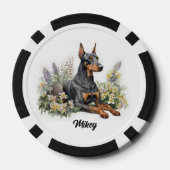 Schattigee hondenillustratie - Doberman - Poker Chips (Achterkant)