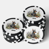 Schattigee hondenillustratie - Doberman - Poker Chips (Opstapeling)