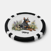 Schattigee hondenillustratie - Doberman - Poker Chips (Enkel)