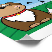 Schattigee hondenillustratie - Kinder dierenkunst Poster (Hoek)