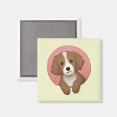 Schattigee hondenillustratie kunst magneet (Voorkant / Achterkant)