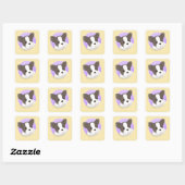 Schattigee hondenillustratie kunst vierkante sticker (Vel)