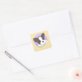 Schattigee hondenillustratie kunst vierkante sticker (Envelop)