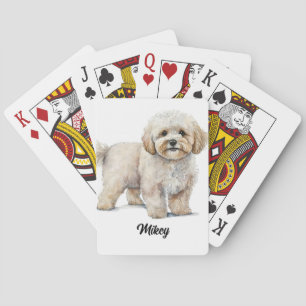 Schattigee hondenillustratie - Maltipoo Pokerkaarten