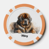 Schattigee hondenillustratie - Mastiff Poker Chips (Achterkant)