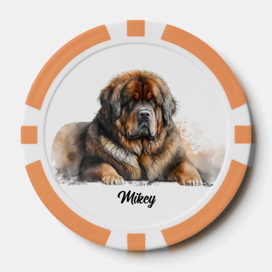 Schattigee hondenillustratie - Mastiff Poker Chips (Voorkant)