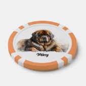 Schattigee hondenillustratie - Mastiff Poker Chips (Enkel)