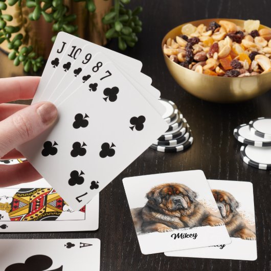 Schattigee hondenillustratie - Mastiff Pokerkaarten (Insitu)