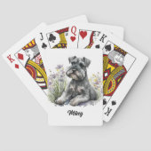 Schattigee hondenillustratie - Schnauzer - Pokerkaarten (Achterkant)
