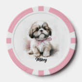 Schattigee hondenillustratie - Shih Tzu Poker Chips (Voorkant)