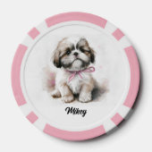 Schattigee hondenillustratie - Shih Tzu Poker Chips (Achterkant)