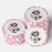 Schattigee hondenillustratie - Shih Tzu Poker Chips (Opstapeling)
