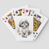 Schattigee hondenillustratie - Shih Tzu Pokerkaarten (Achterkant)