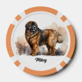 Schattigee hondenillustratie - Tibetaanse Mastiff Poker Chips (Achterkant)