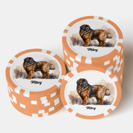 Schattigee hondenillustratie - Tibetaanse Mastiff Poker Chips (Opstapeling)