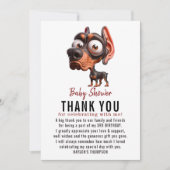Schattigee hondenkarikaturen Baby shower Bedankkaart (Voorkant)