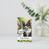 Schattigee Hondenkat Groomer Grooming Service Pet  Visitekaartje (Staand voorkant)