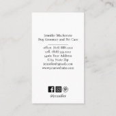 Schattigee Hondenkat Groomer Grooming Service Pet  Visitekaartje (Achterkant)