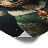 Schattigee Hondenkerstkunst: Schattige vakantiejon Poster (Hoek)