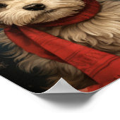 Schattigee Hondenkerstkunst: Schattige vakantiejon Poster (Hoek)