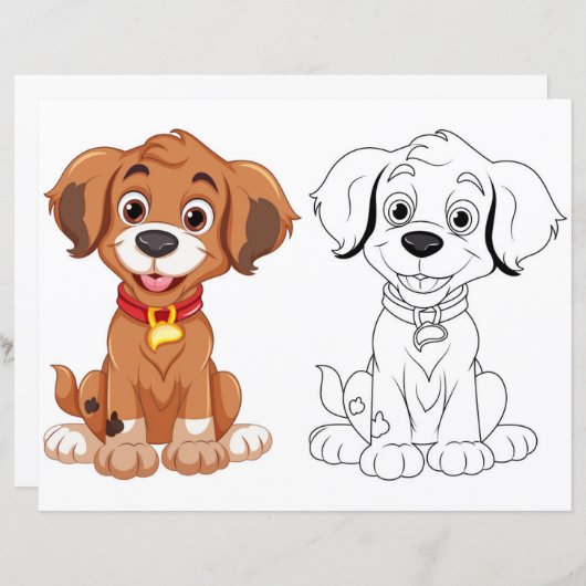 Schattigee hondenkleurplaat (Voorkant / Achterkant)