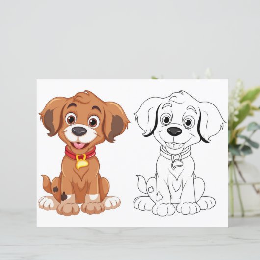 Schattigee hondenkleurplaat (Staand voorkant)