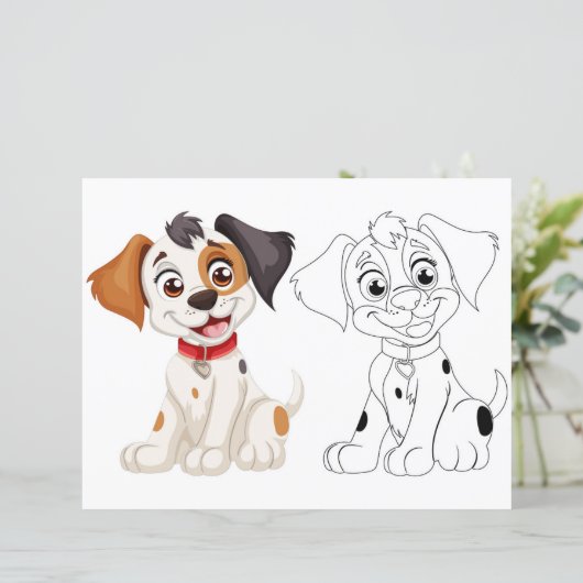 Schattigee hondenkleurplaat (Staand voorkant)