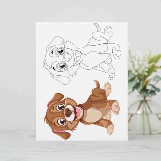 Schattigee hondenkleurplaat (Staand voorkant)